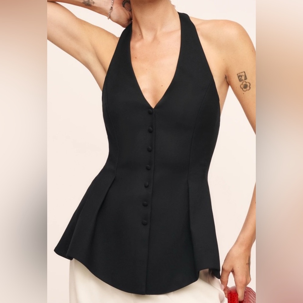 NEW Black Reformation Auli Halter Backless Top- size 12